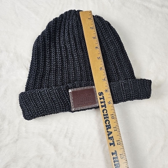 Love Your Melon Dark Gray Beanie USA Made winter fall knit cotton - Picture 3 of 7